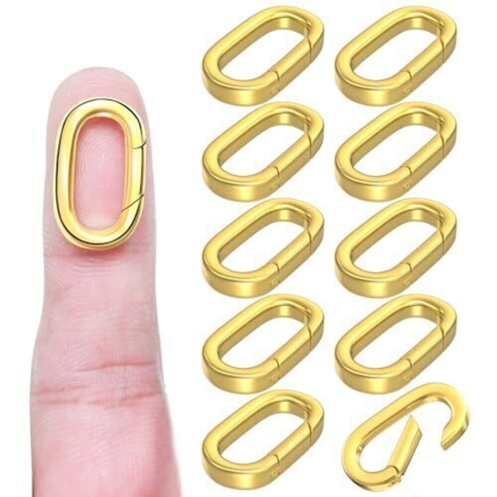 6354 10Pcs Carabiner Clip Pendant Clasps – 18K Gold Necklace Clasp